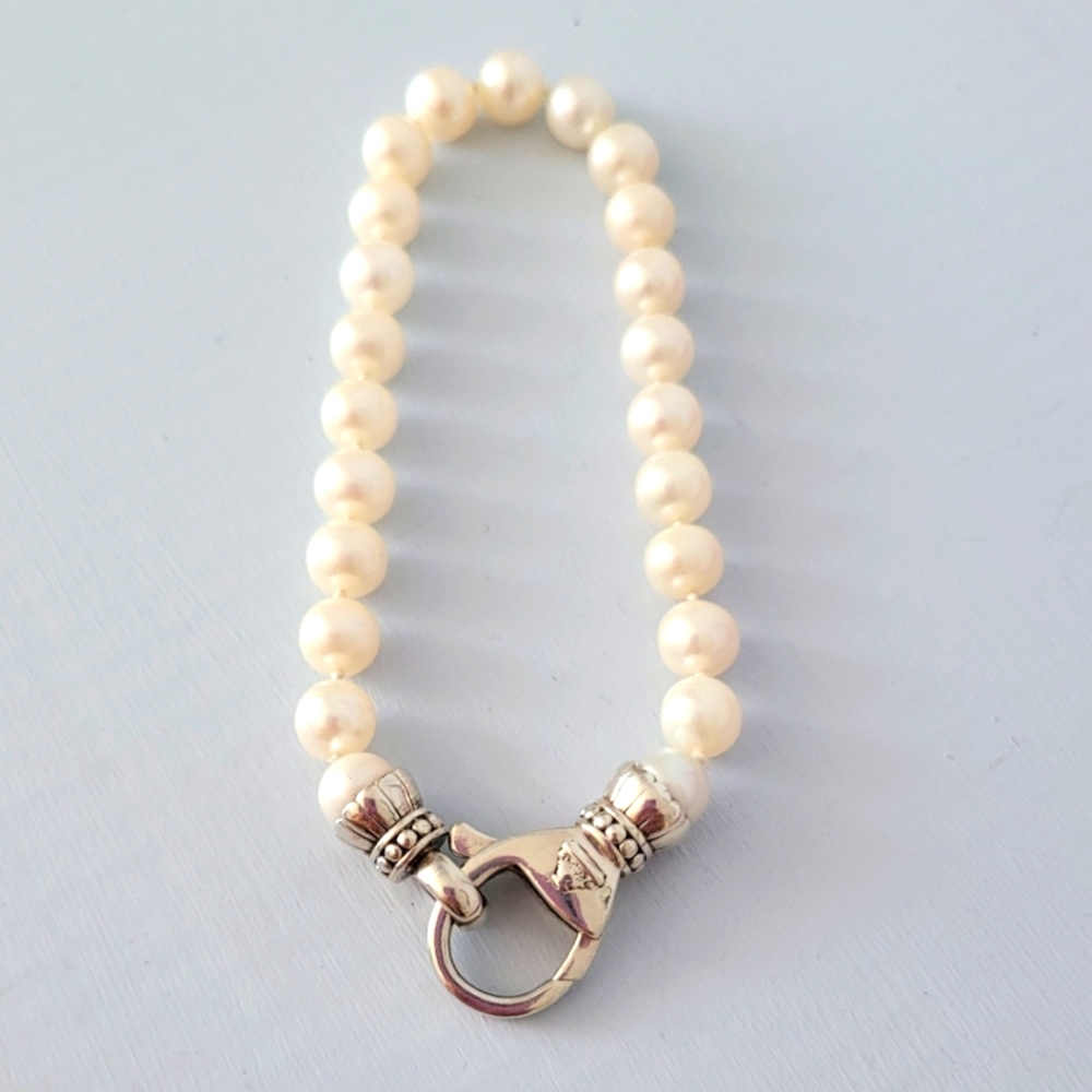 LAGOS "Luna" Sterling Silver White Pearl Bracelet